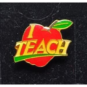 I Teach Apple Pin Appreciation, Thank You, Birthday, End of School Teacher Gift
